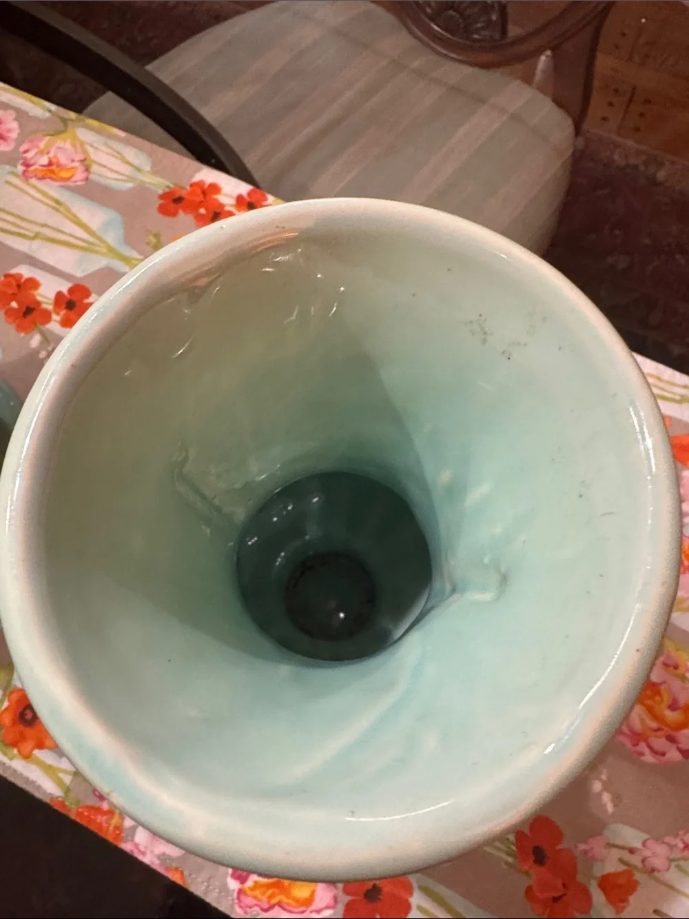 Seafoam Green Decorative Ceramic Urn Vase - USA